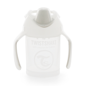 Twistshake, kubek niekapek, z uchwytami i mikserem Mini Cup White 230 ml