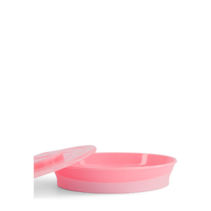 Twistshake Talerz z pokrywką Pastel Pink 6+ mc