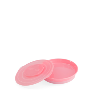 Twistshake Talerz z pokrywką Pastel Pink 6+ mc