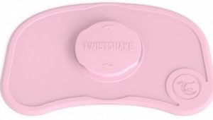 Twistshake Click Mat Mini + talerz z pokrywką Pastel Pink