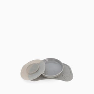 Twistshake Click Mat Mini + talerz z pokrywką Pastel Grey